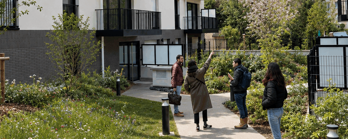 Cœur d’îlot paysager d’un programme de logements à Suresnes